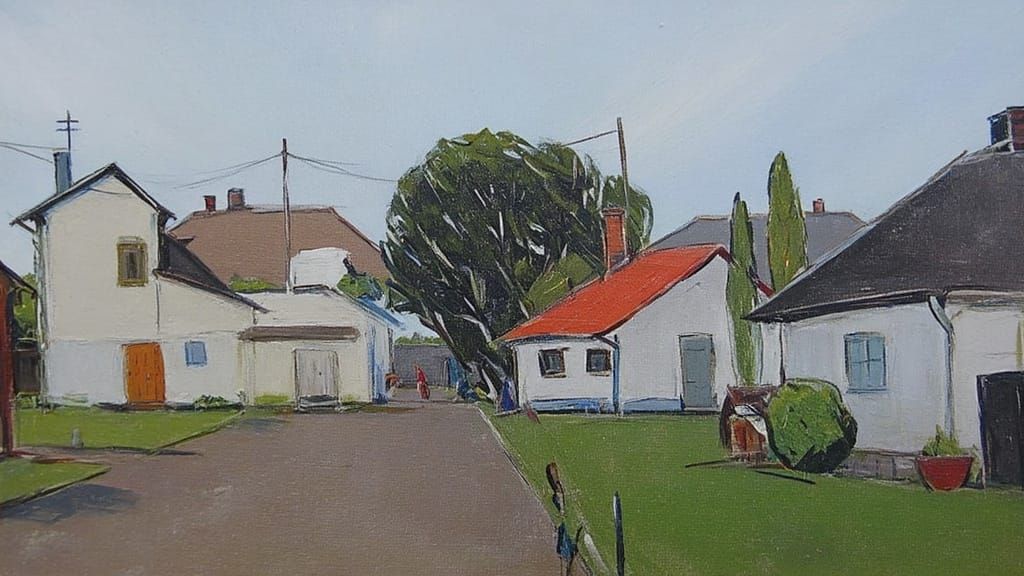 Impressionist Garden Scene with Whimsical Touches