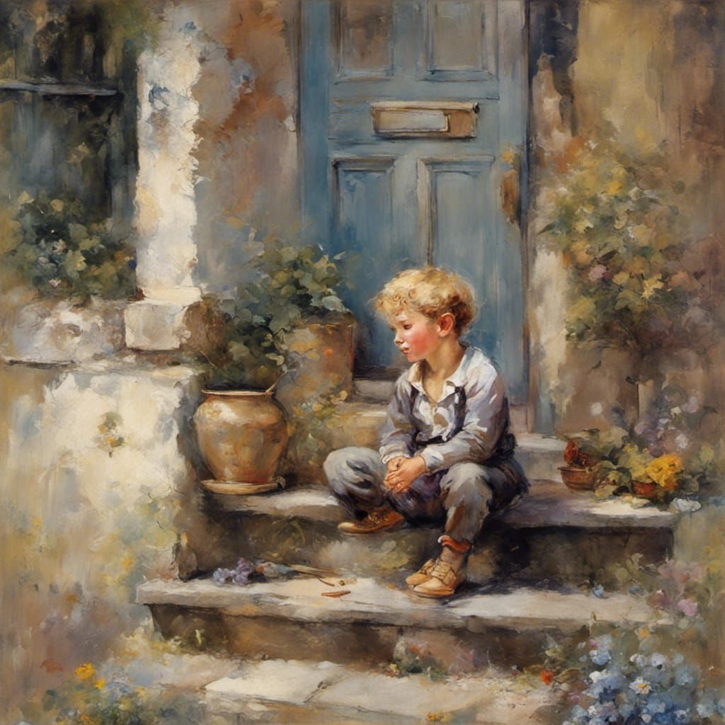 Boyhood Games in Old Scottish Village, Classical Style