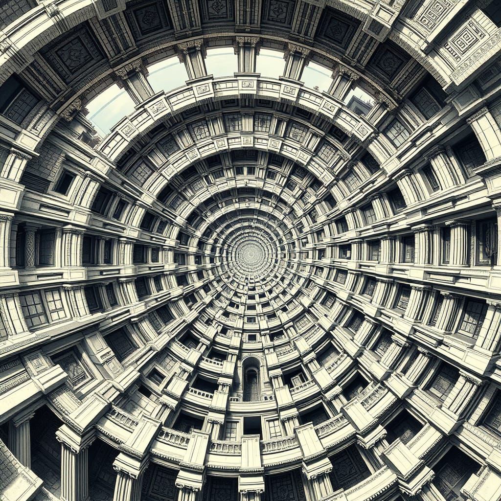 Eternal Roman Architecture in Infinity Symbol Style