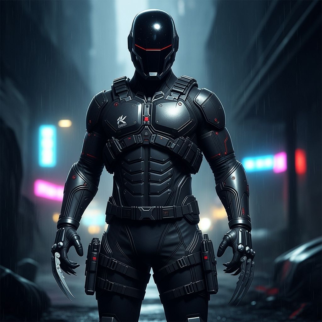 Arkham Knight Inspired Man in Black Armor