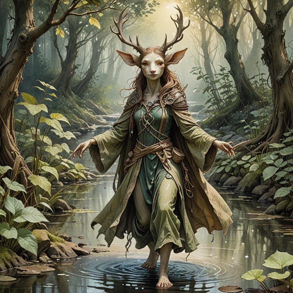 Whimsical Forest Fey in Earthy Tones