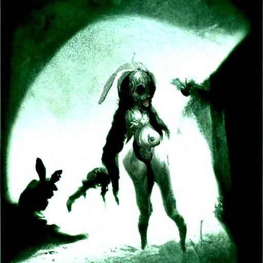 Horror Bunny Girl in Gothic Art Style