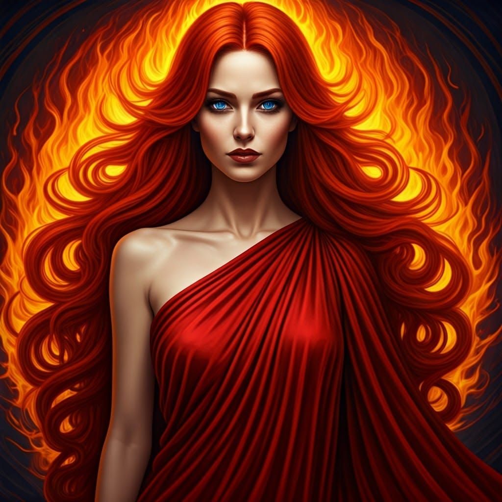 Ethereal Beauty with Fiery Red Hair