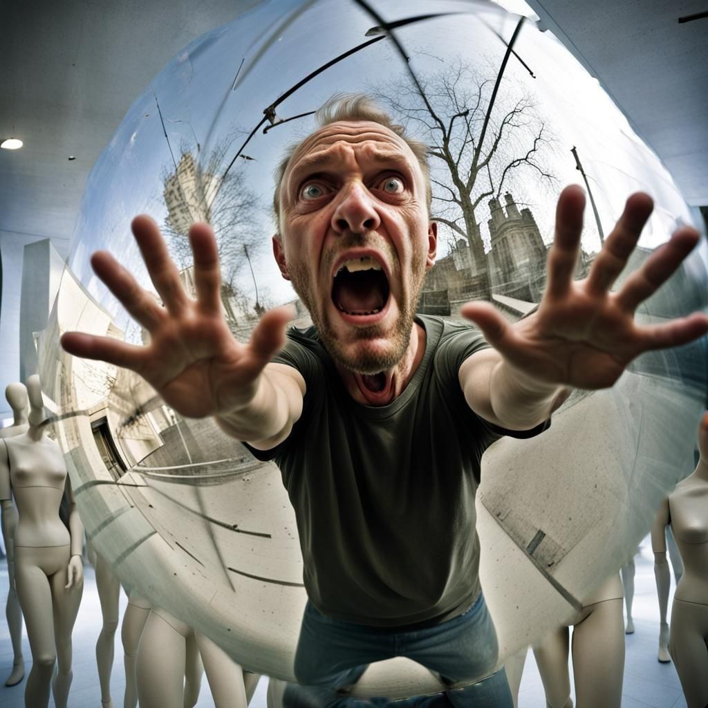 Surreal Crowd: Hundreds of Mannequins Encircle Image