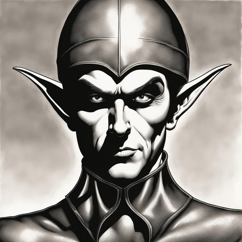 Double Exposure Human and Elf Portrait