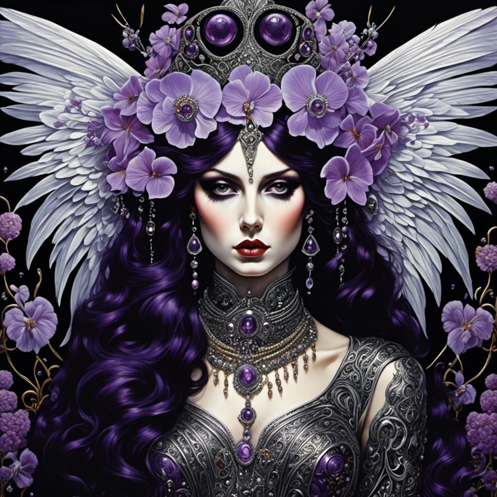 Emo Angel in Gothic Psychedelic Style