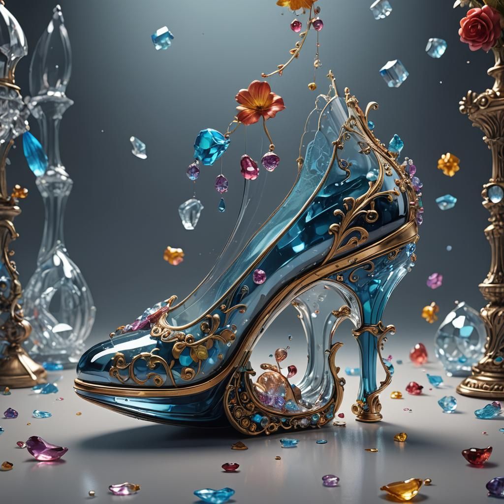 Cinderella's Glass Shoe: Detailed Matte Painting