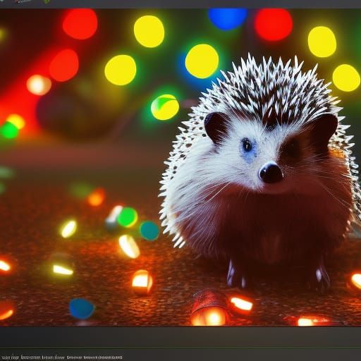 Hedgehog Aglow with Christmas Lights: Fantasy Concept Art