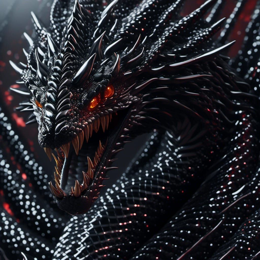 Gothic Dire Python with Black Ink Fur