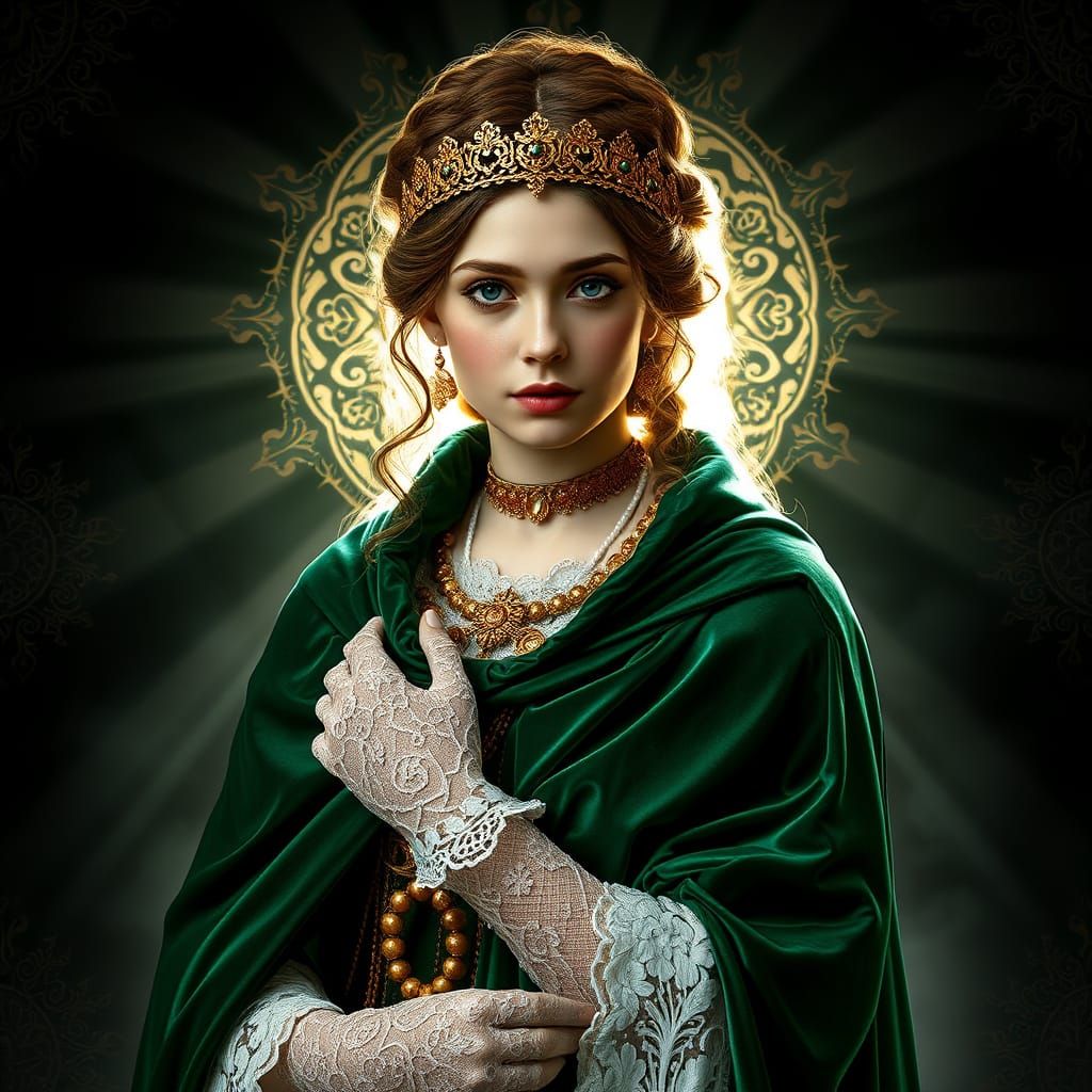 Celtic Edwardian Princess in Art Nouveau Style