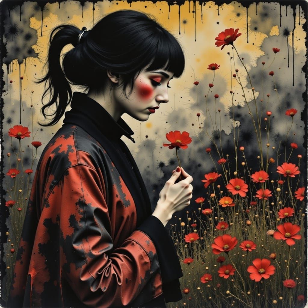 Atmospheric Ink Swirls: Dark and Flowing Art