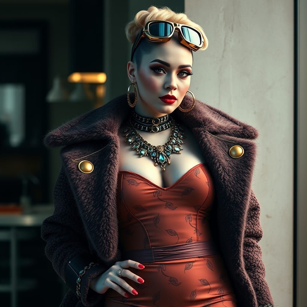 Amber Rose in Sovietpunk Glamour, Futuristic Style