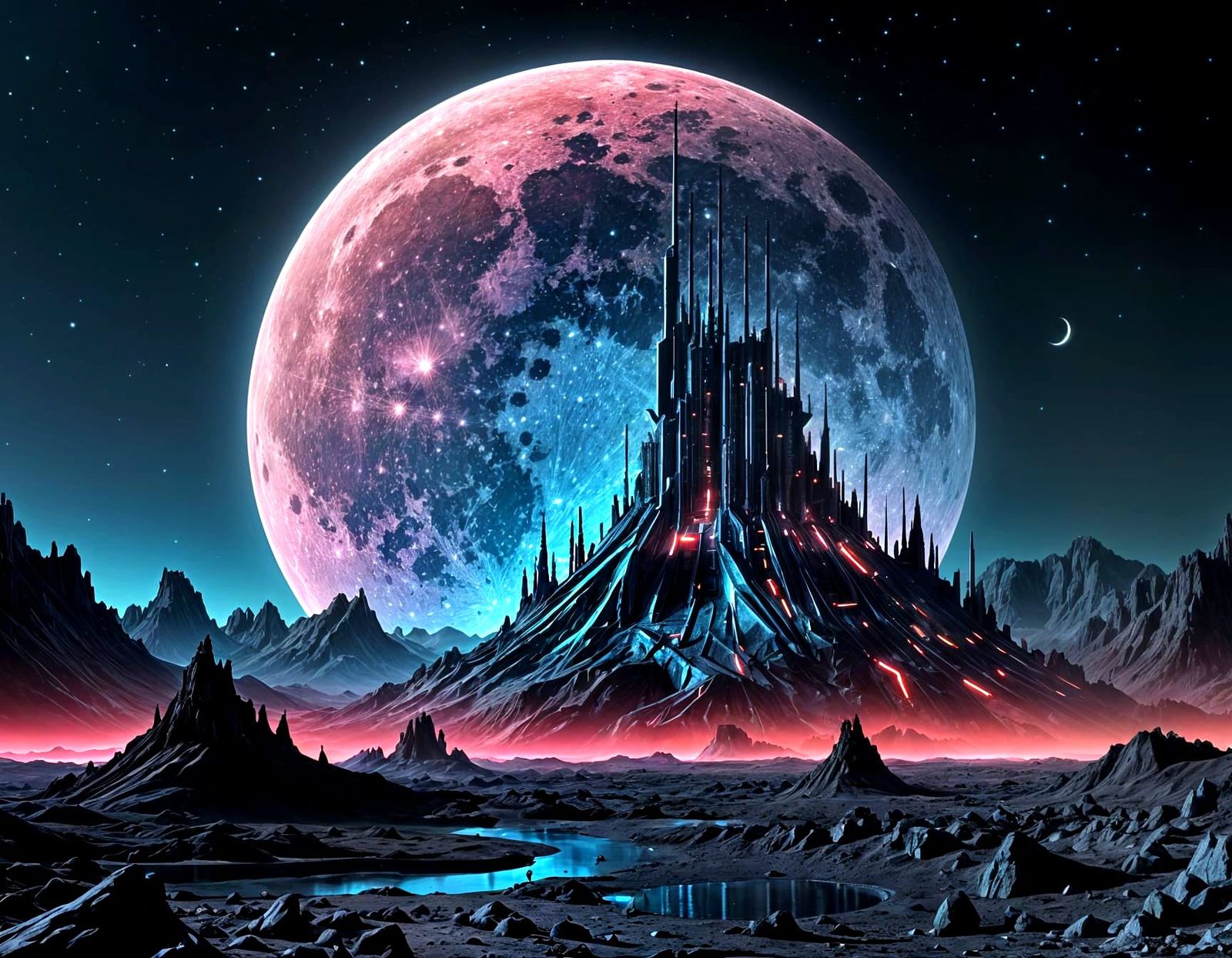 Holographic 404 Error Message on the Moon's Surface