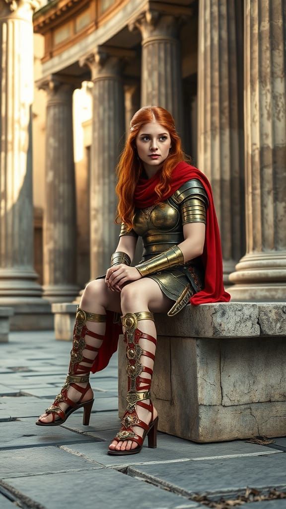 Roman Warrior Goddess in Ancient City
