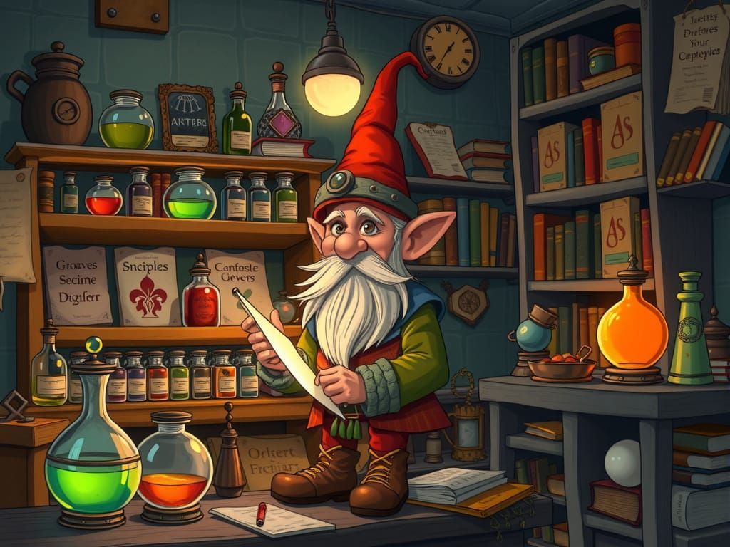Gnome Inventor in Epic Fantasy Laboratory