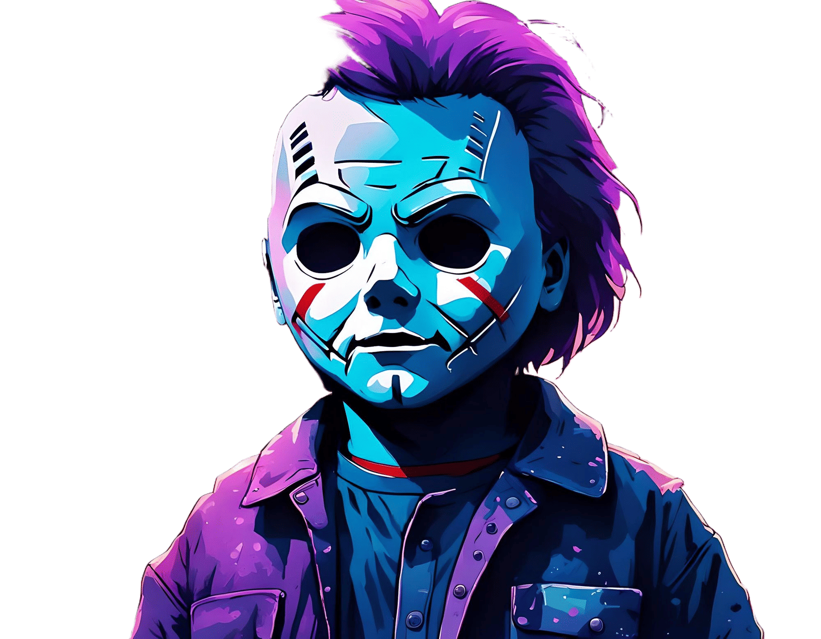 Chibi Michael Myers Graveyard Graffiti Art