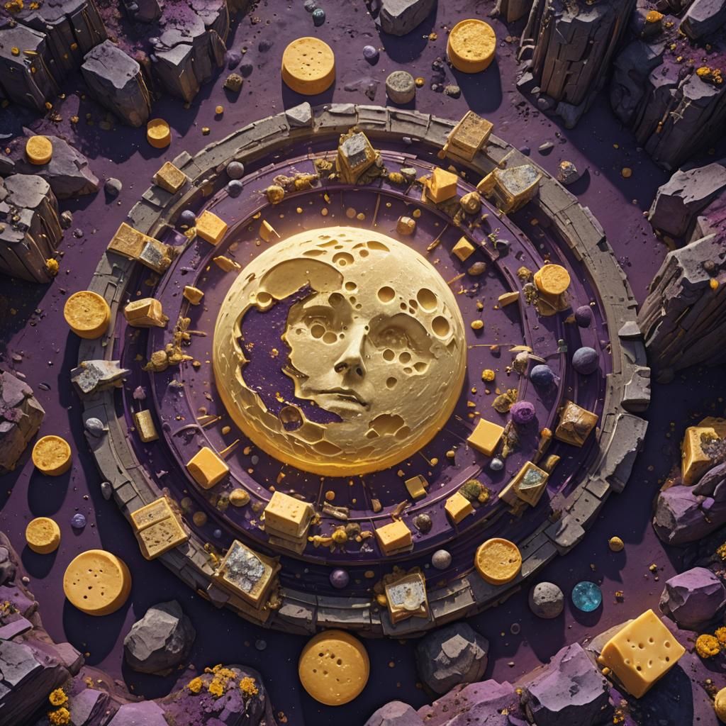Cheese Moon Fantasy Art in 8k Resolution