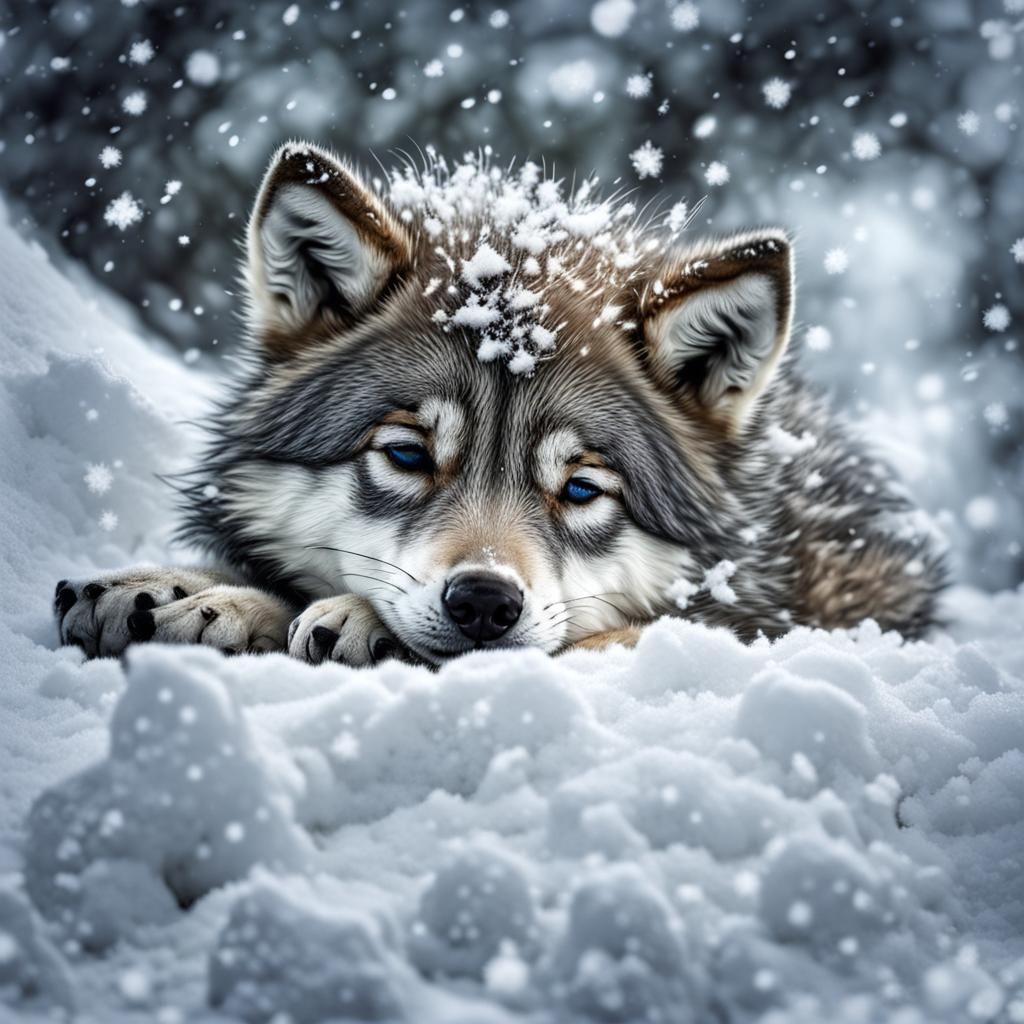 Cute Baby Wolf As Hyperrealistic Image
