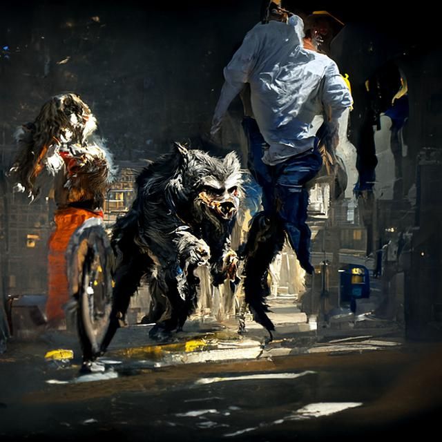 Werewolves in London: Oil Painting