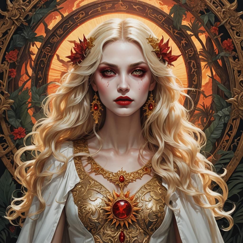 Tropical Aries Woman as Vampire