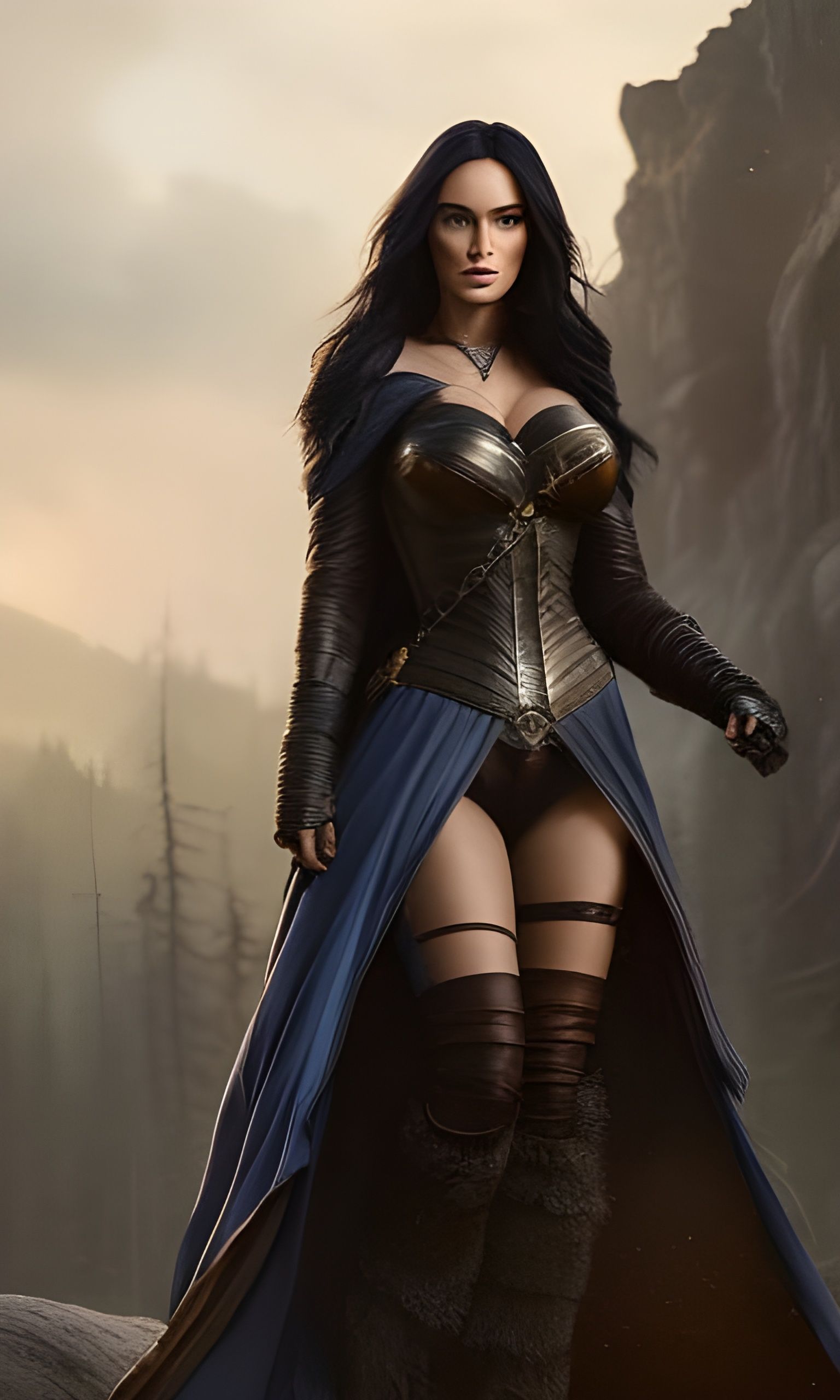 Yennefer in Iron Armor: Hyperrealistic Digital Art