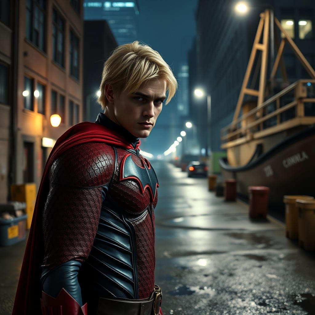 Acqualad in Gotham's Moody Port