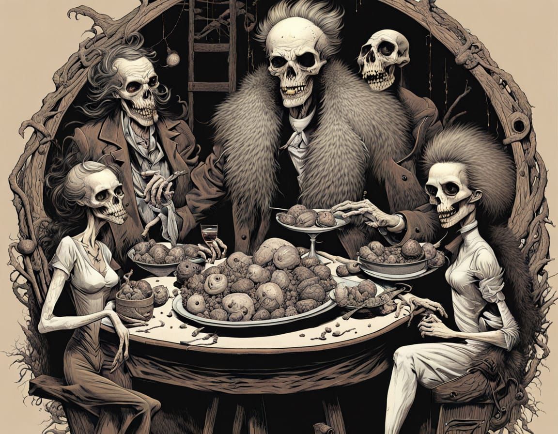 Macabre Feast in William Stout Style