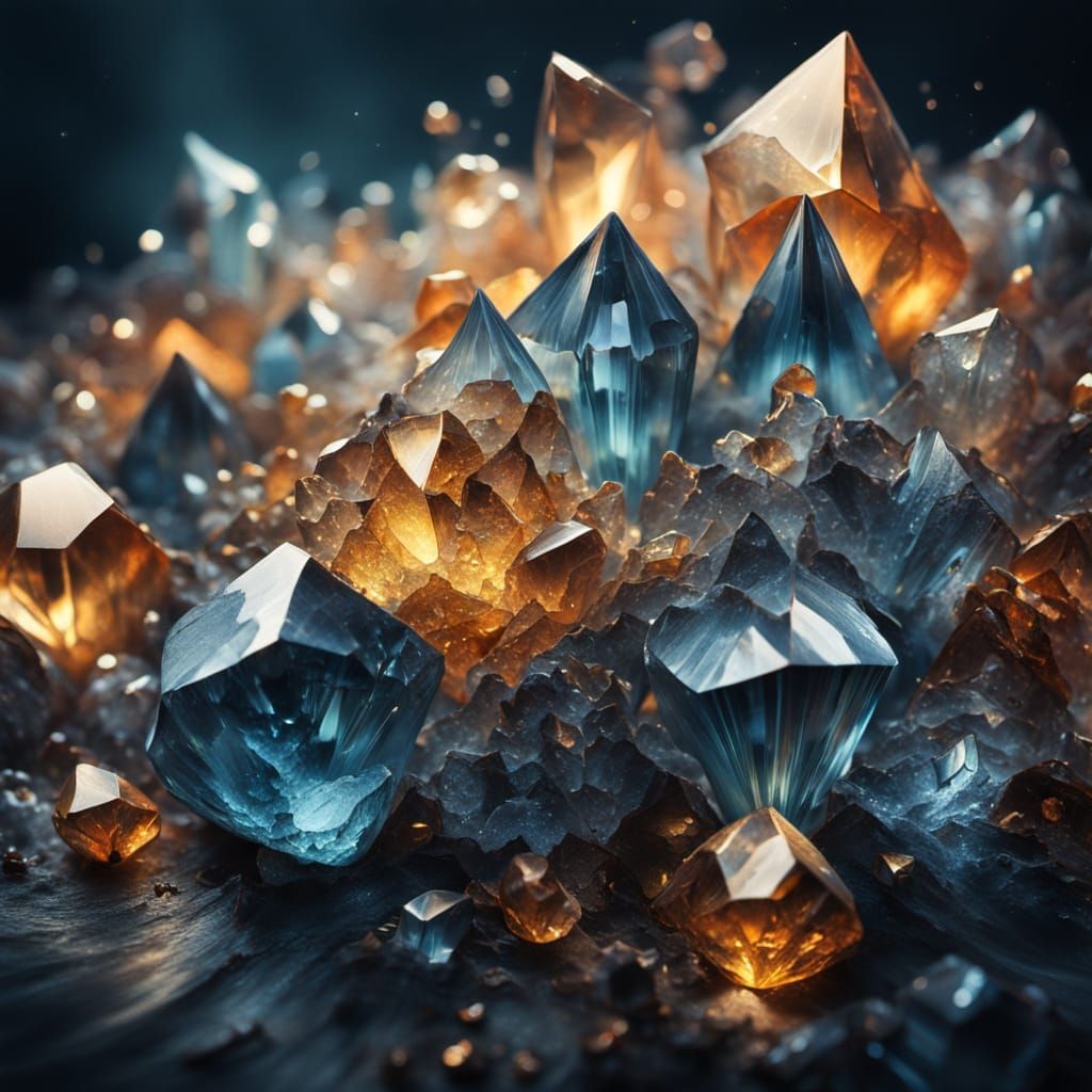 Crystals Forming: A Surreal Macro Oil Painting