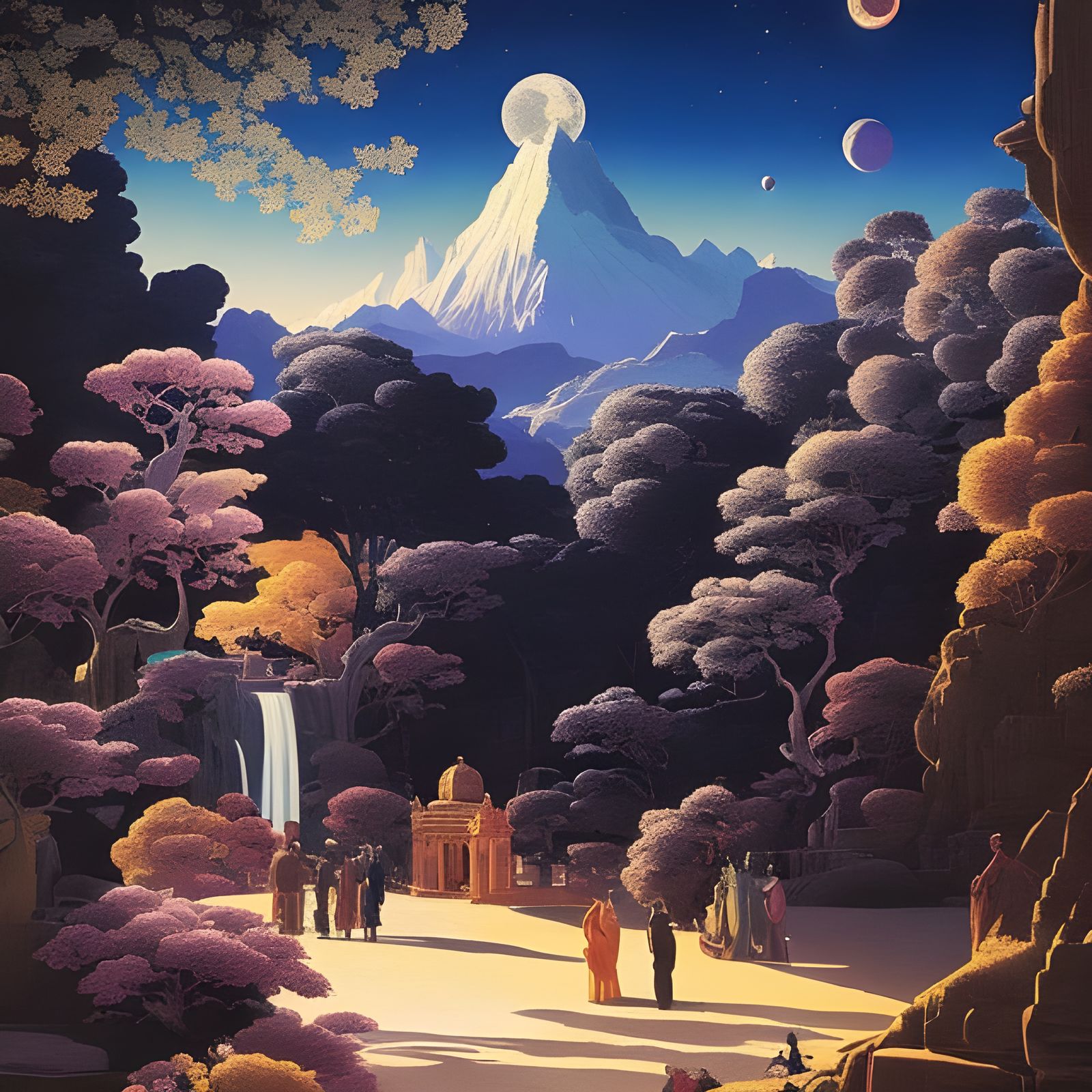 Ancient Temple in New Moon Canyon, Detailed Artwork