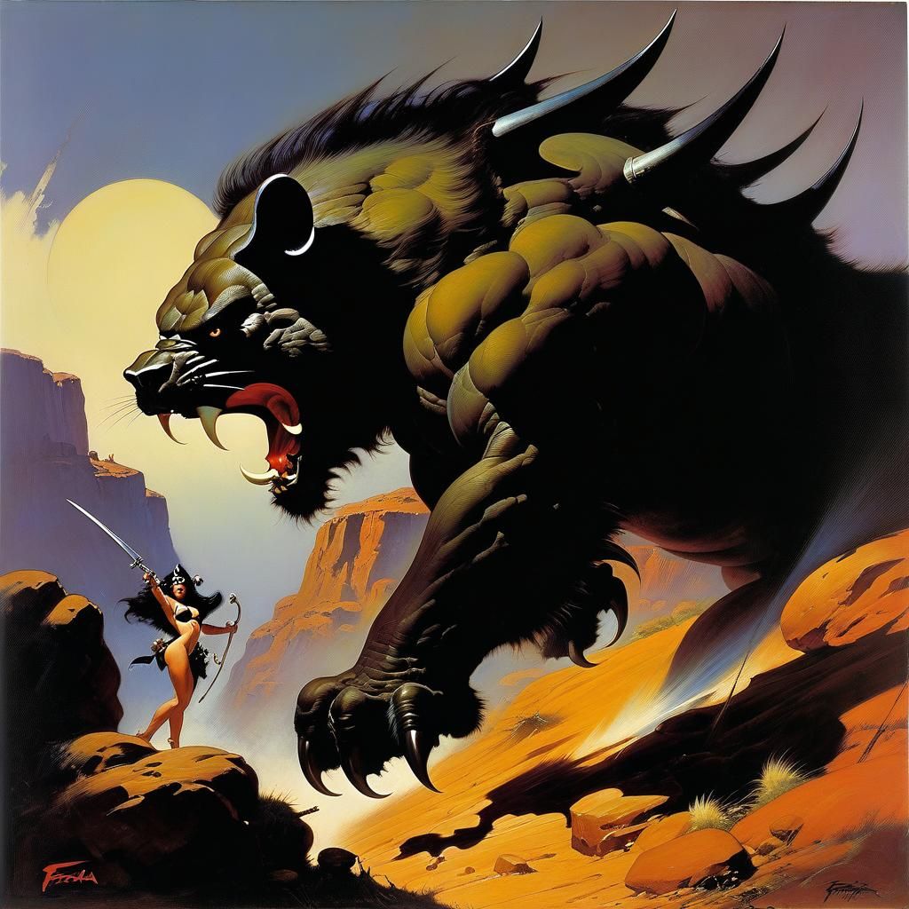 Heroic Fantasy Art in Frazetta Style