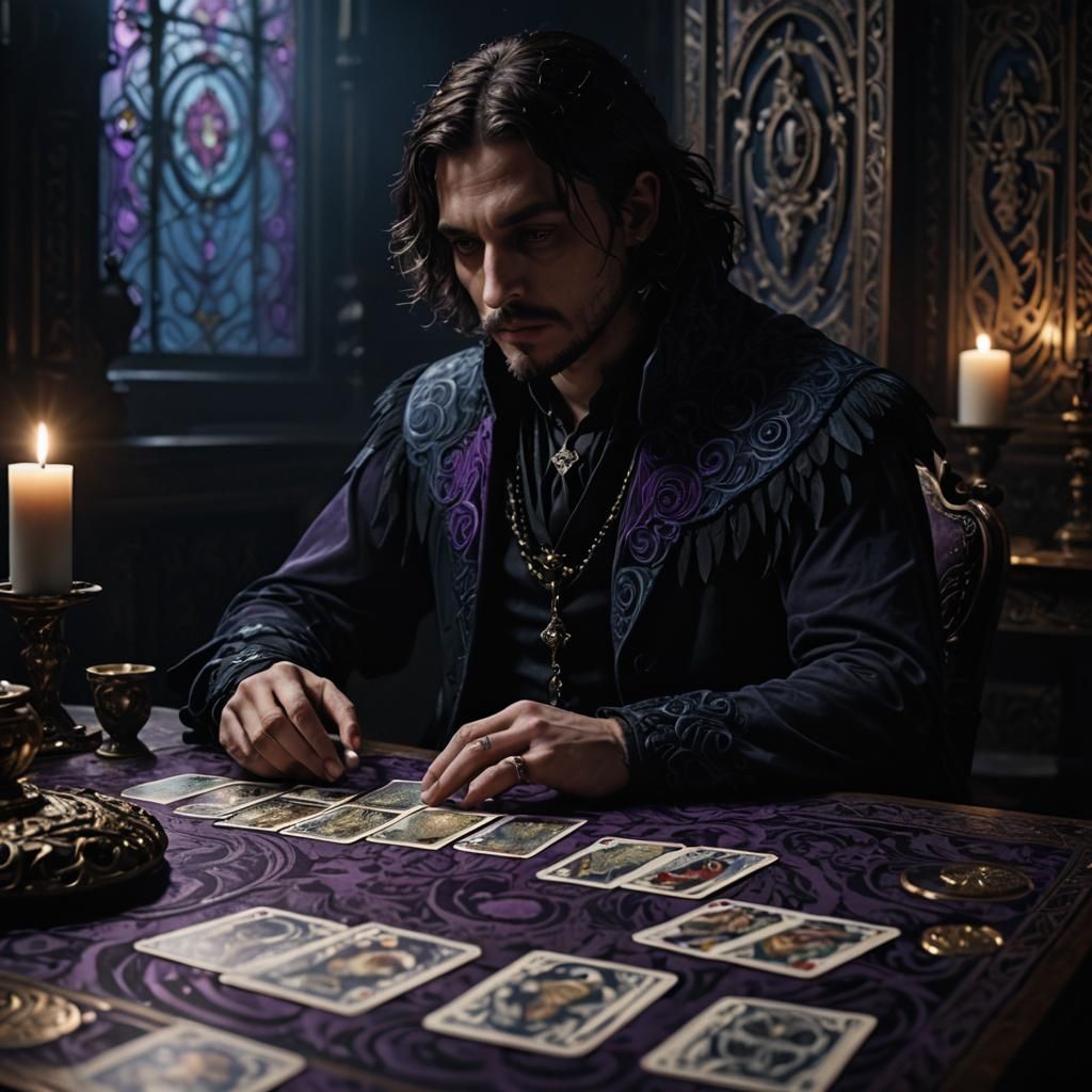 The Raven King Tarot Reading in Art Nouveau Style