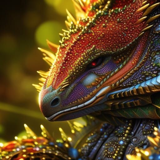 Stegosaurus with Flower Crown in Storybook Style