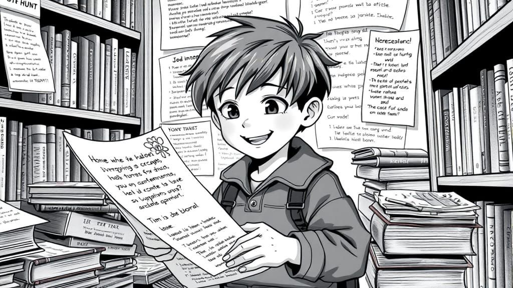 Child Enjoys Vocabulary Building Scavenger Hunt in Cozy Libr...