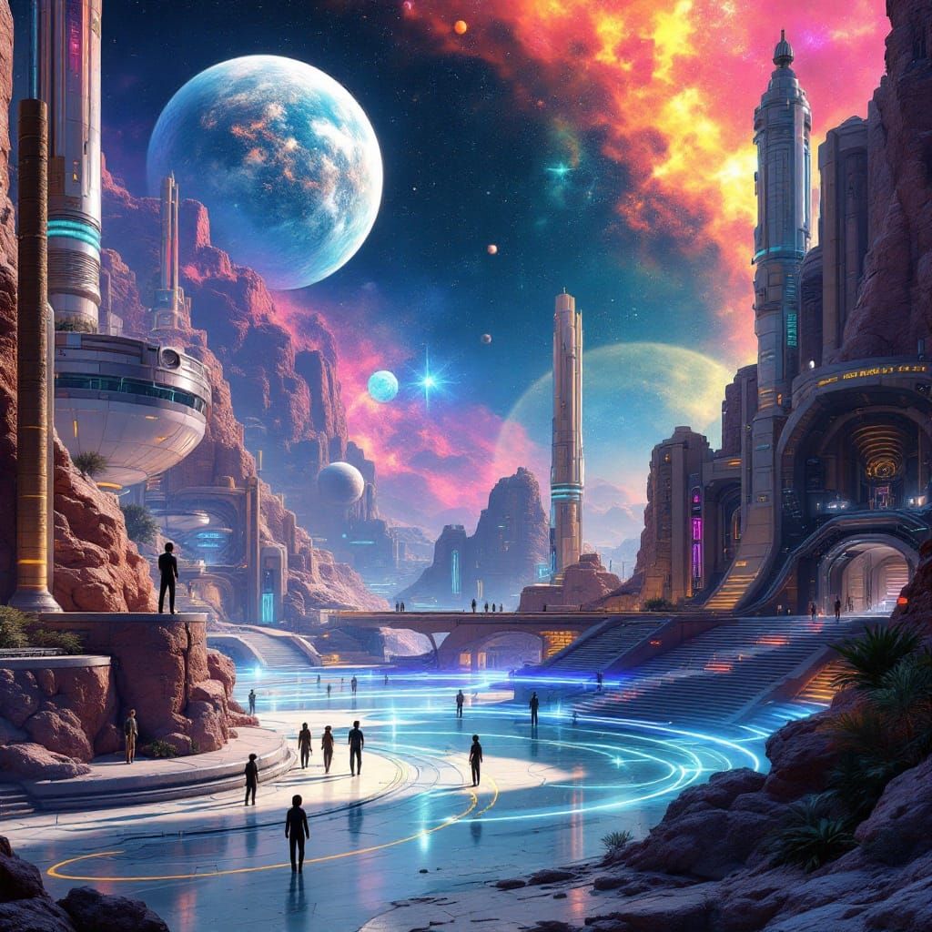 Synthwave Space Academy on Terraformed Moon