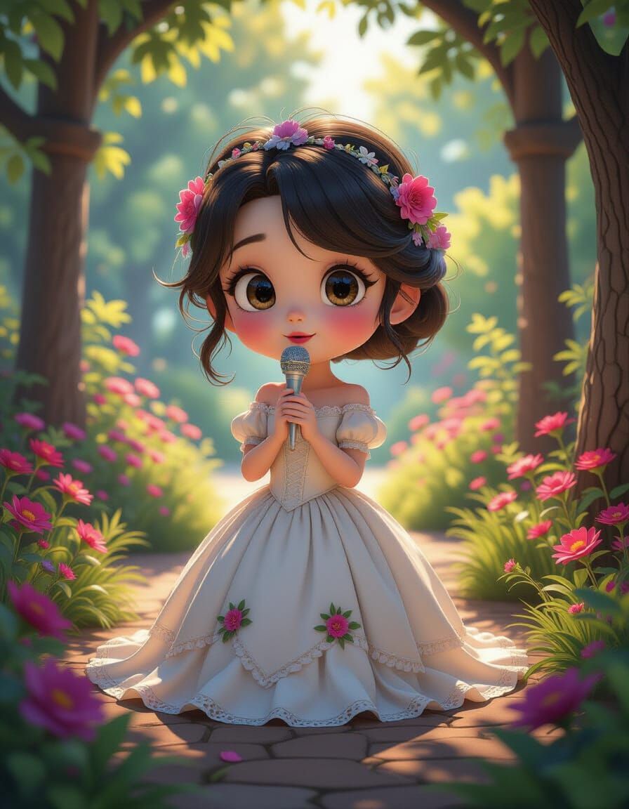 Anime Waifu Sings a Serenade in Pixar Style