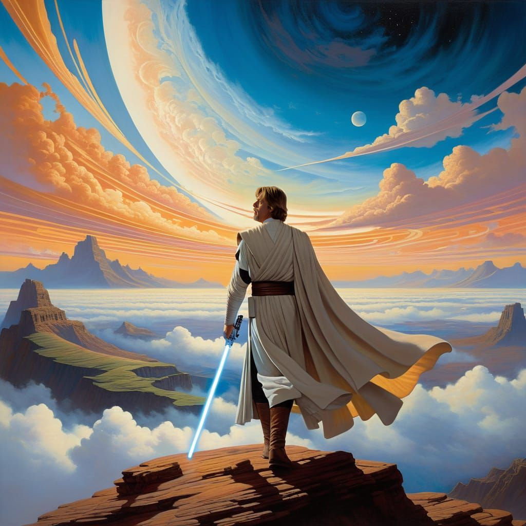 Heroic Luke Skywalker Ascends into the Cosmos