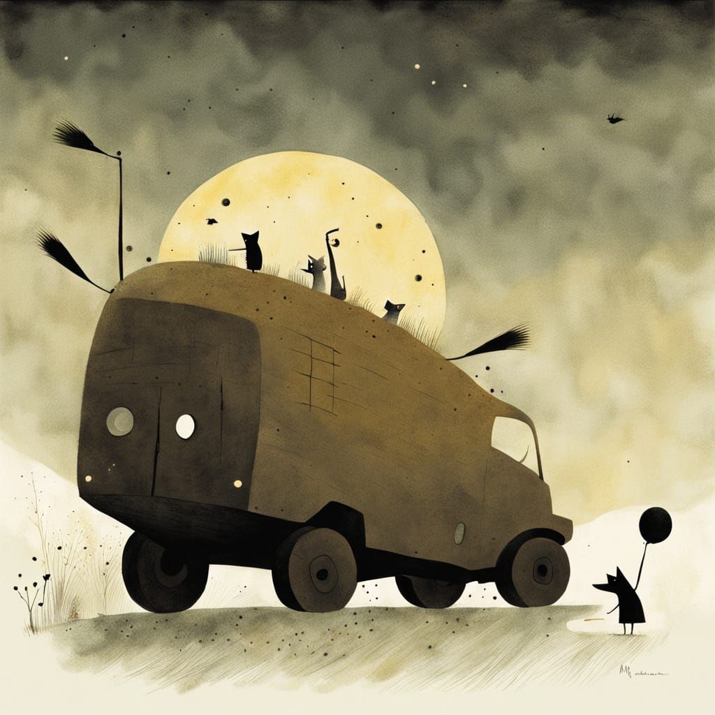 Playful Wanderer in Children's Book Illustration Style