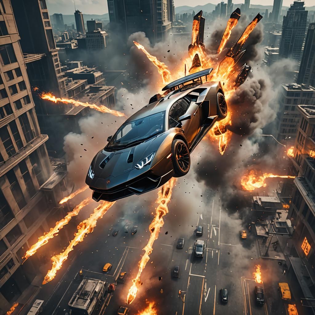 Lamborghini Mid-Air Collision: a Matte Painting in Unreal En...