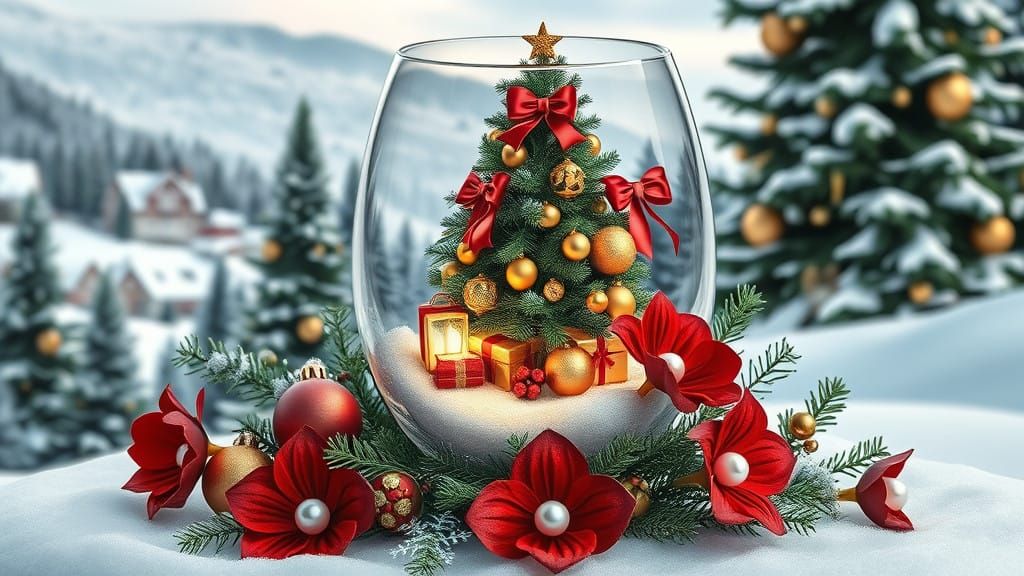 Winter Wonderland in Elegant Glass Goblet