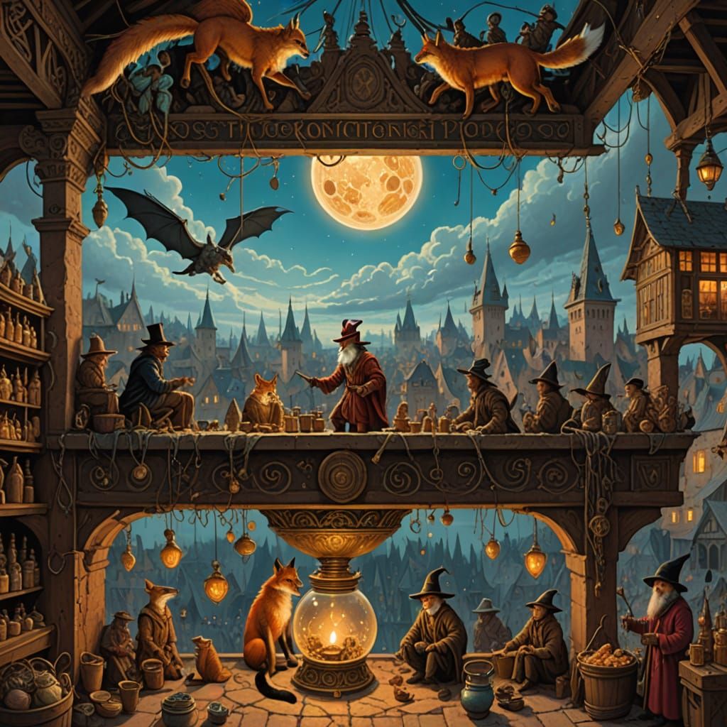 Surreal Fantasy Marketplace Collides Realities in Hyper-Deta...