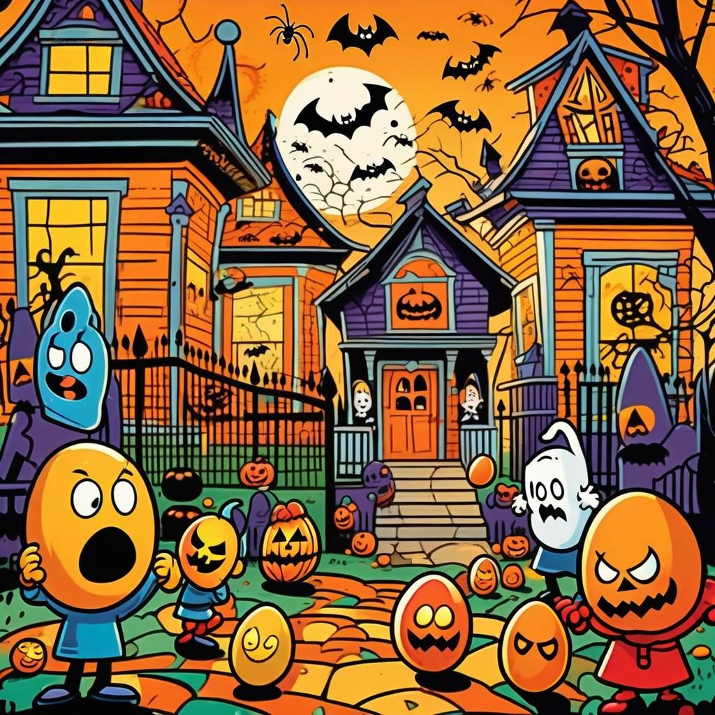 Halloween Trick-or-Treat in Whimsical Style