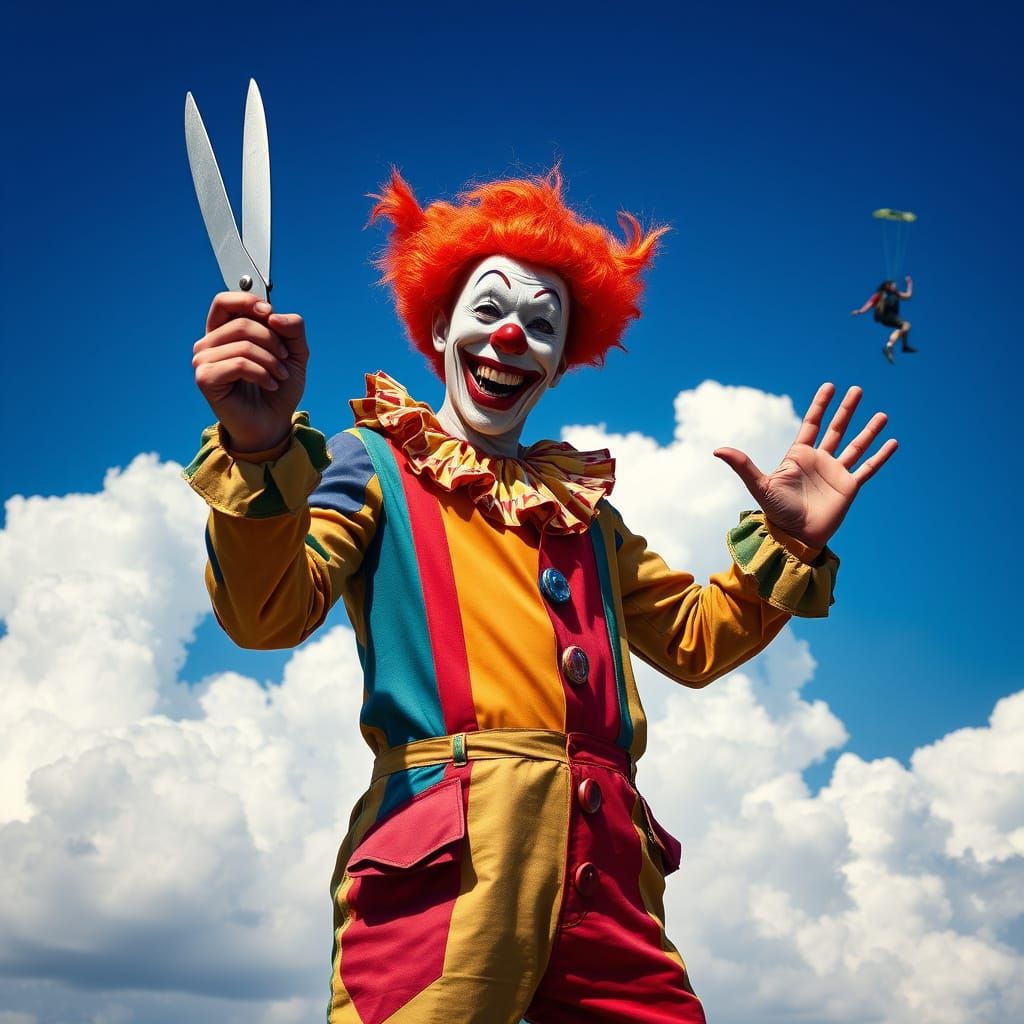 Vibrant Clown in Dynamic Photographic Style