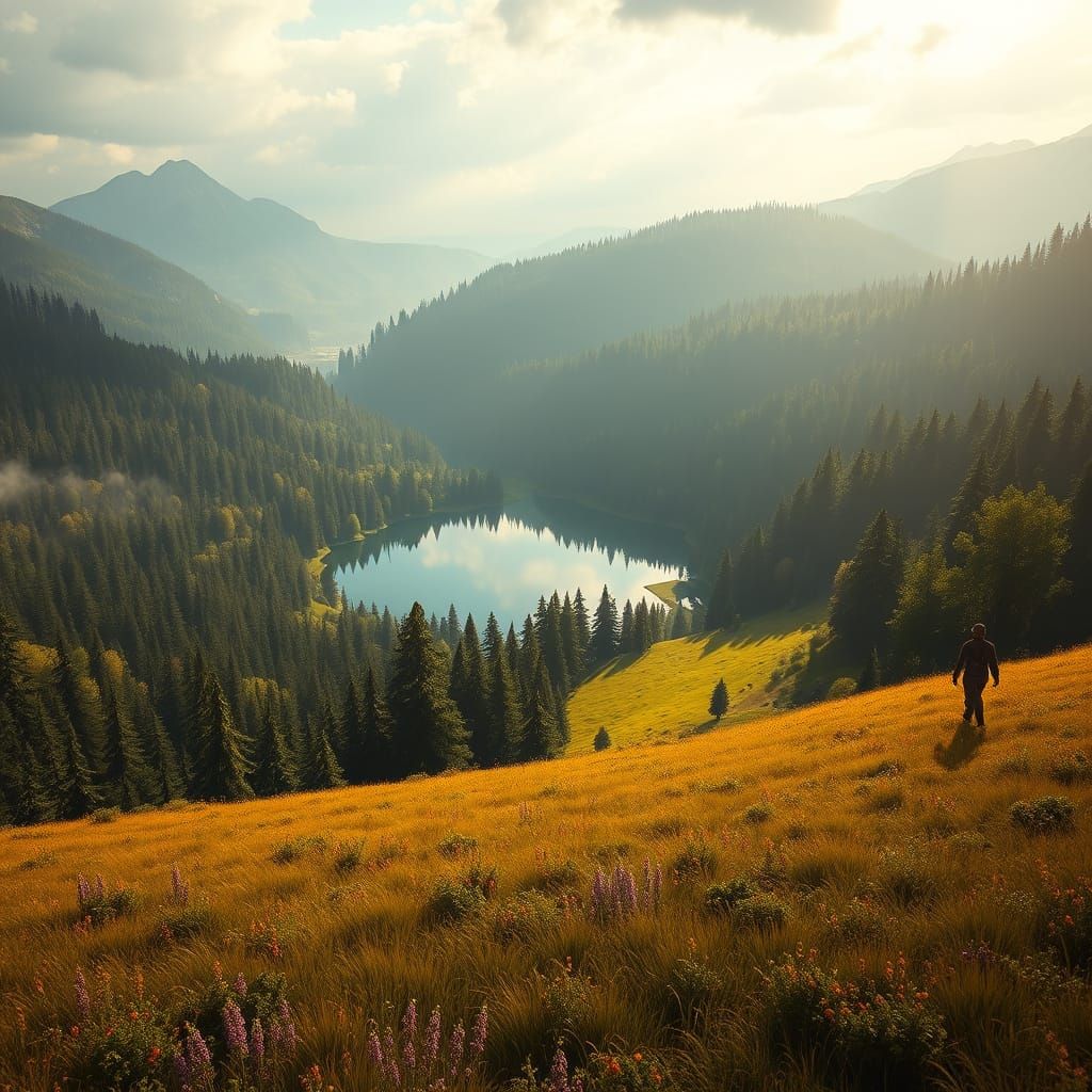 Enchanted Forest Landscape from Aerial Perspective