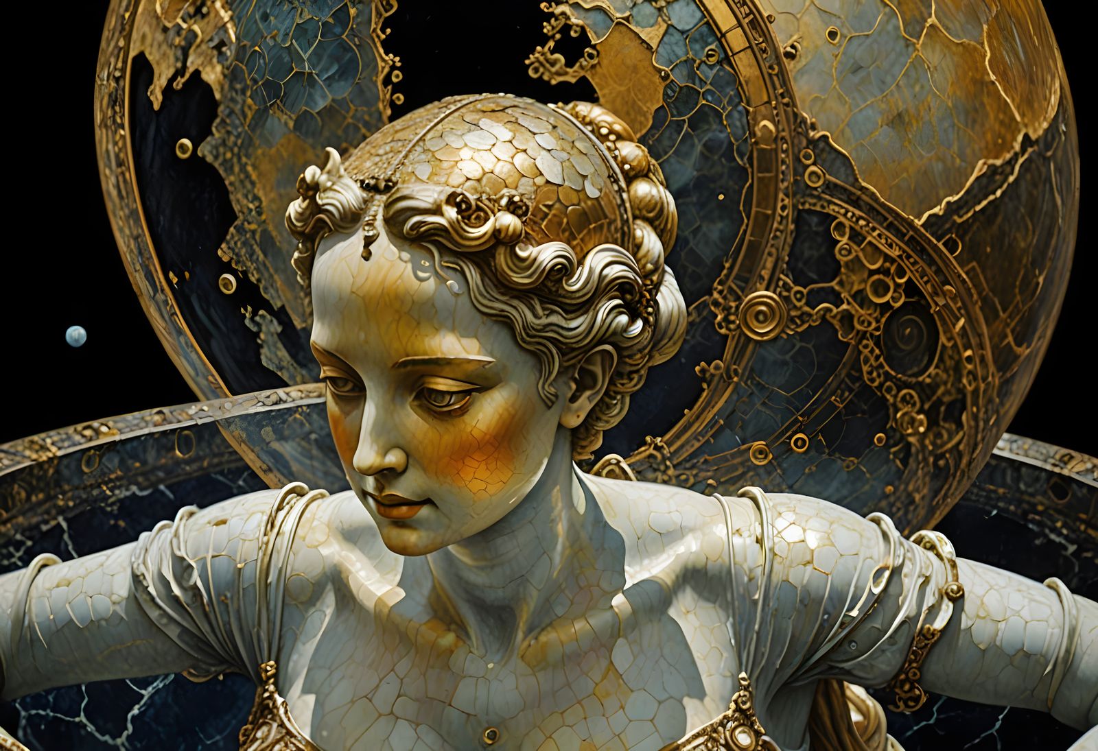 Cosmic Calibration: Venus in Old Encaustic Style