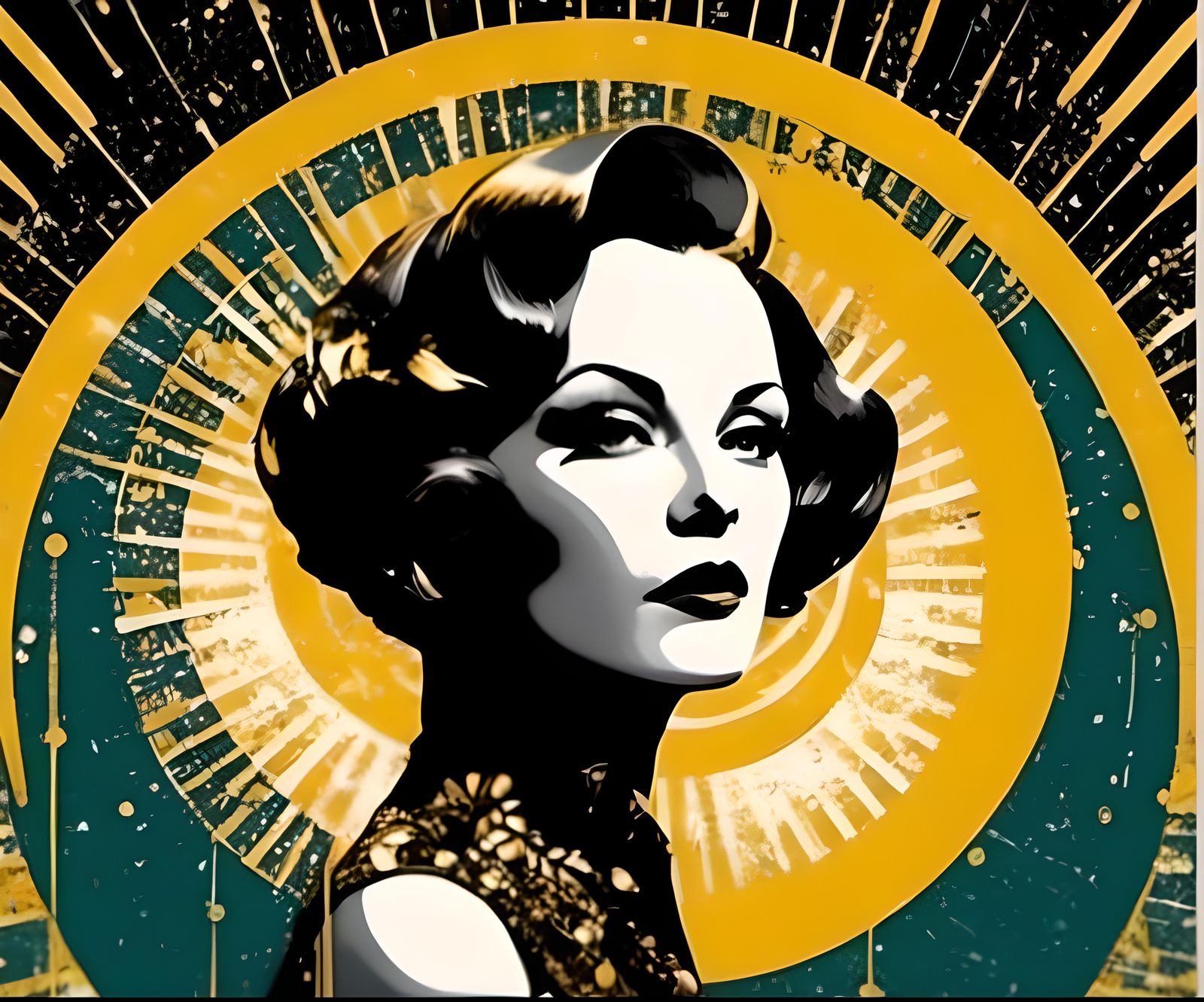 Art Deco Matrix: A 1920s Geometric Illustration