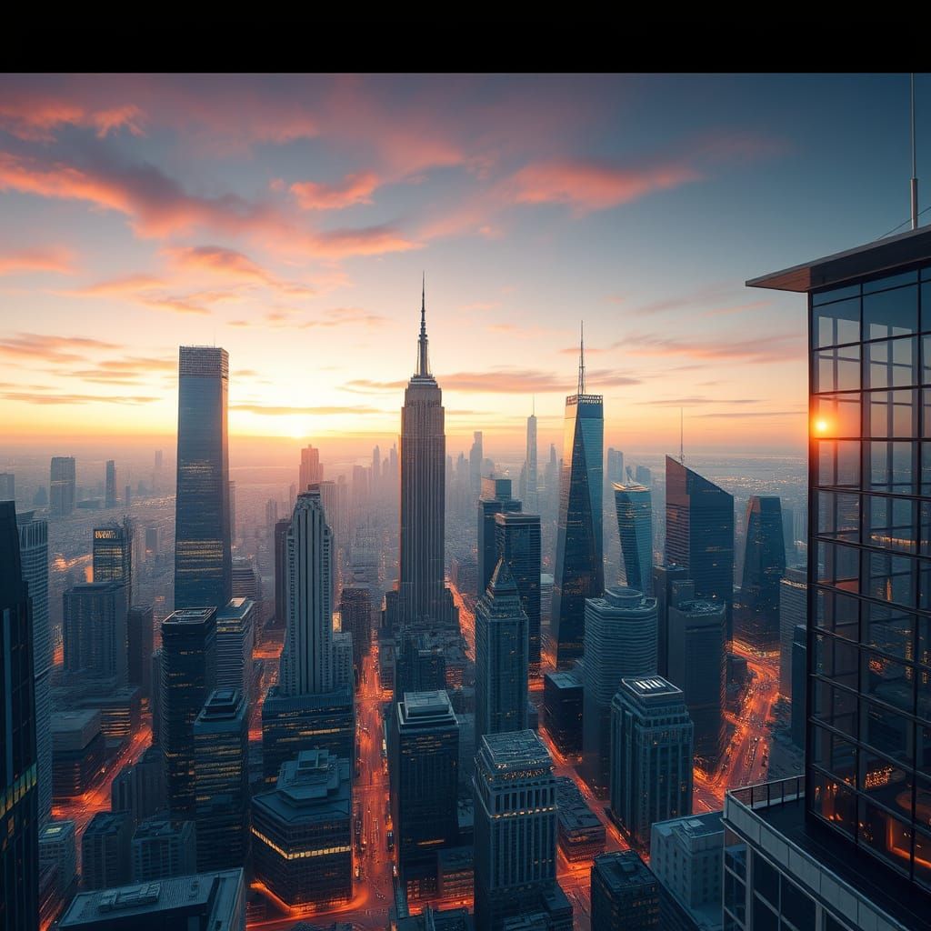 Futuristic Metropolis Panorama at Twilight