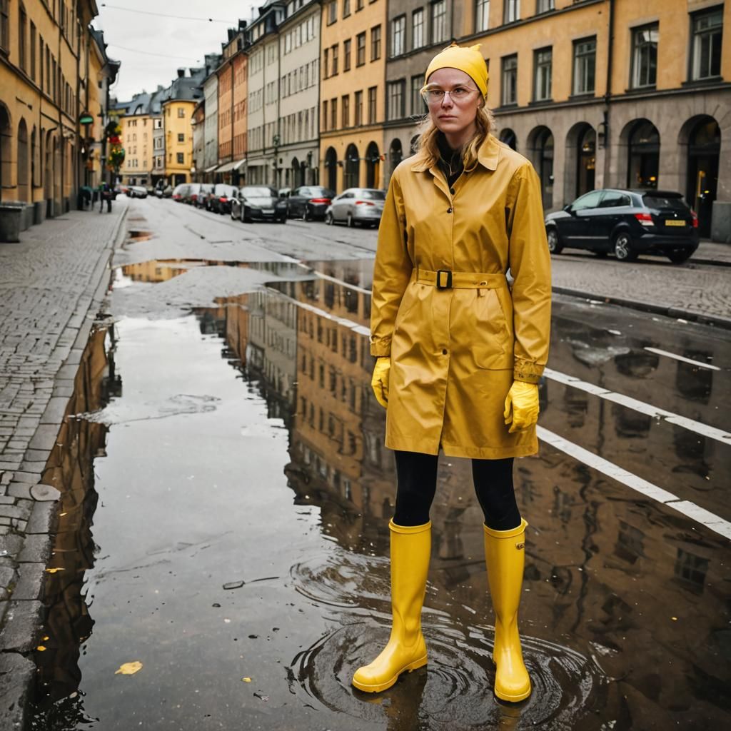 Young Swedish Woman in Stockholm Streetwear