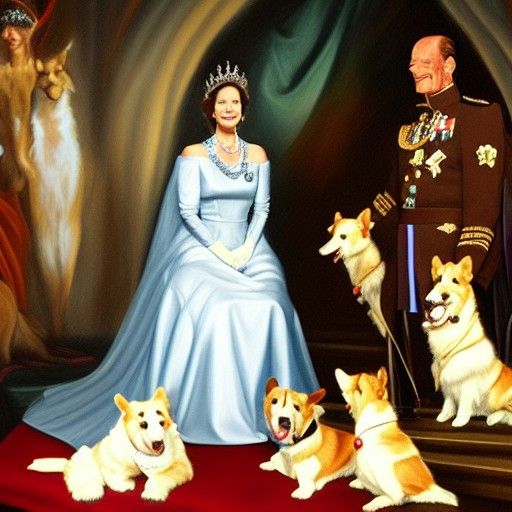 Queen Elizabeth in Heaven: An Oil Painting
