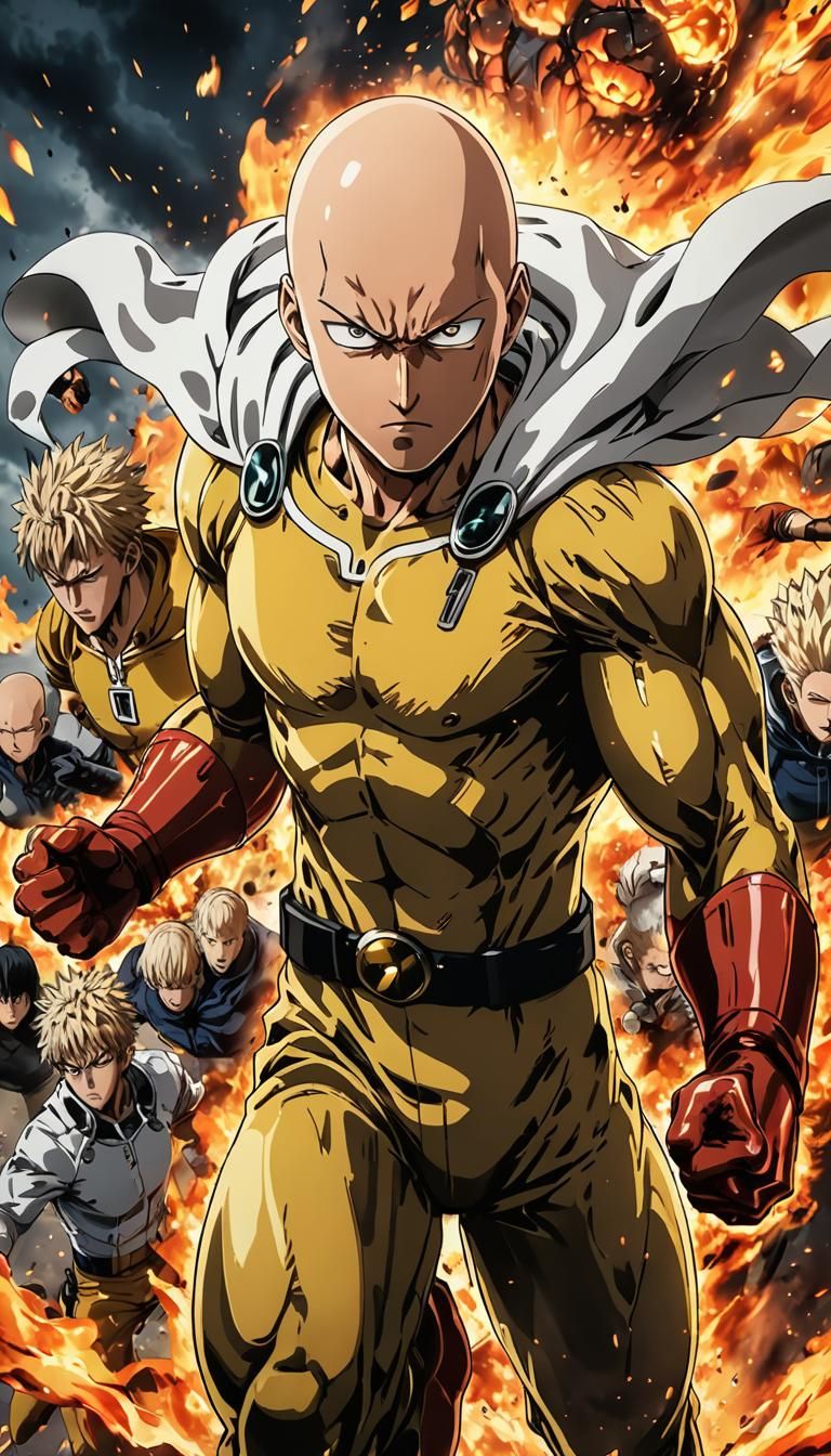 Anime Hero's Fiery Serious Punch in 4K