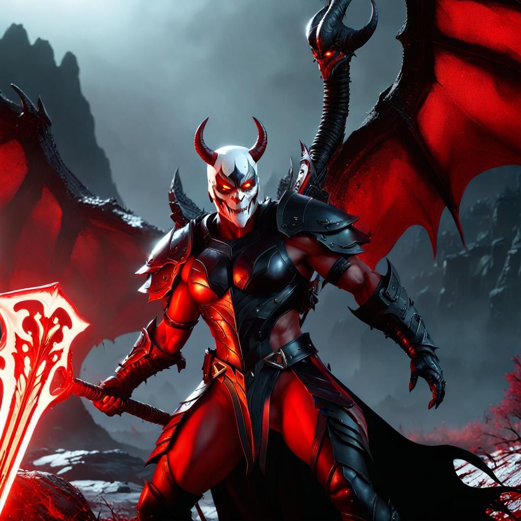 Angel Strikes Down Demon in Dark Fantasy Battle